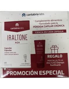 Iraltone Pack Aga, 60 cápsulas + Champú, 75 ml